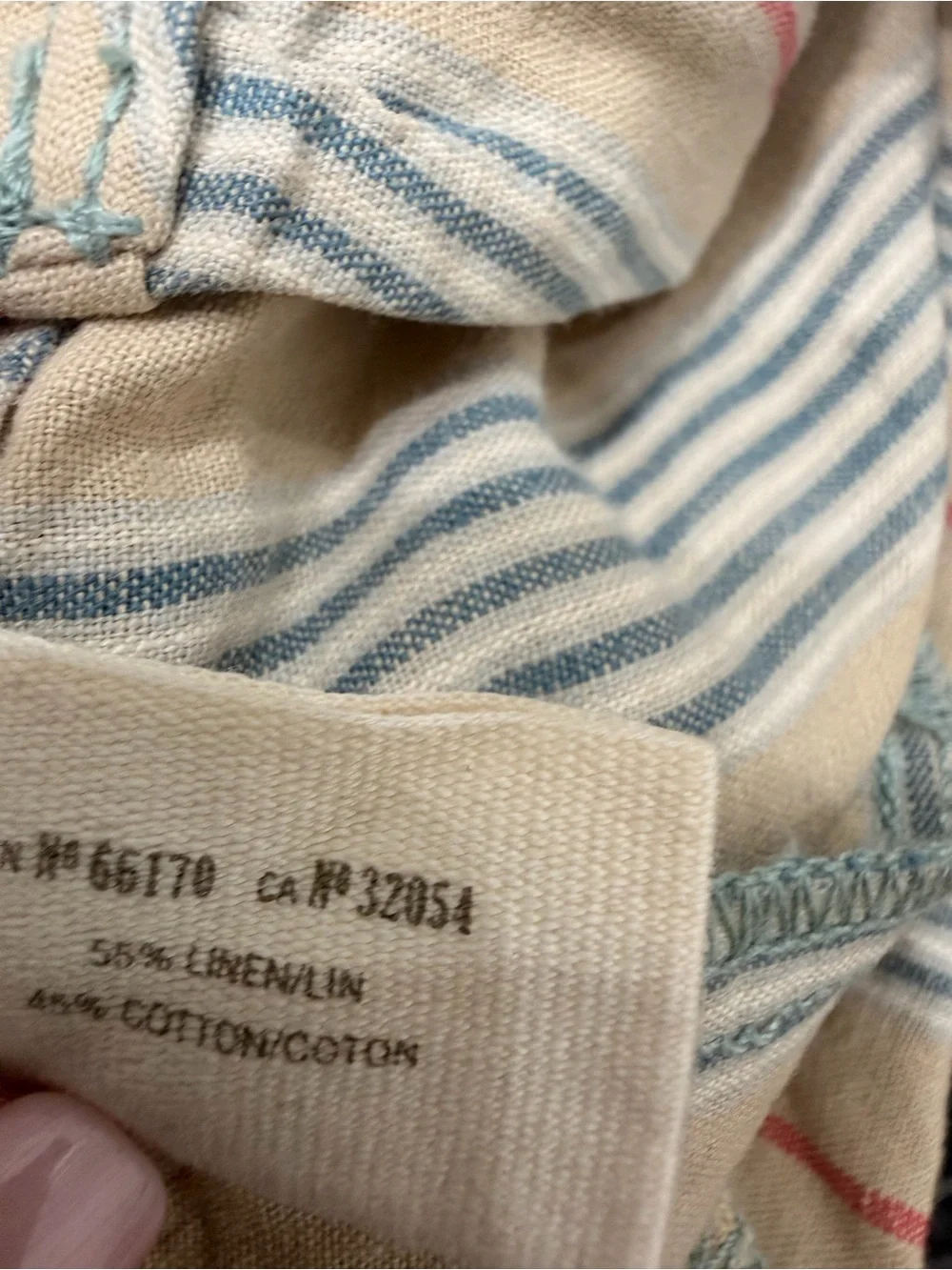 Anthropologie Beige Shorts with Blue & Red Stripes 0183 - Picture 6 of 6